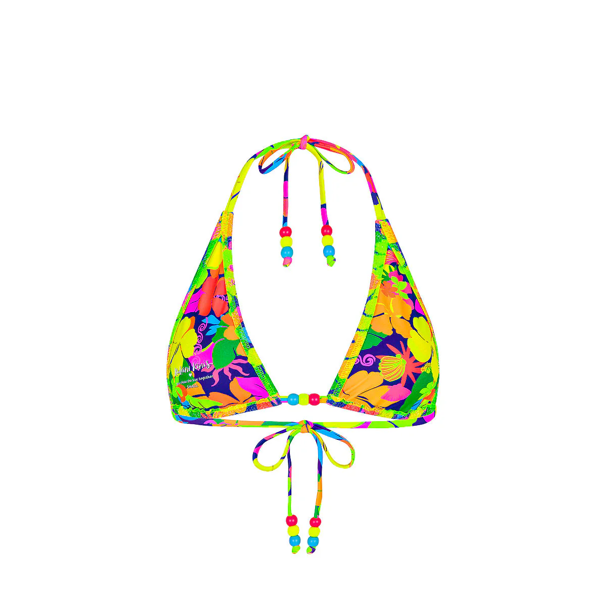 Classic Tie Halter Bikini Top - Neon Sunset - Image 8