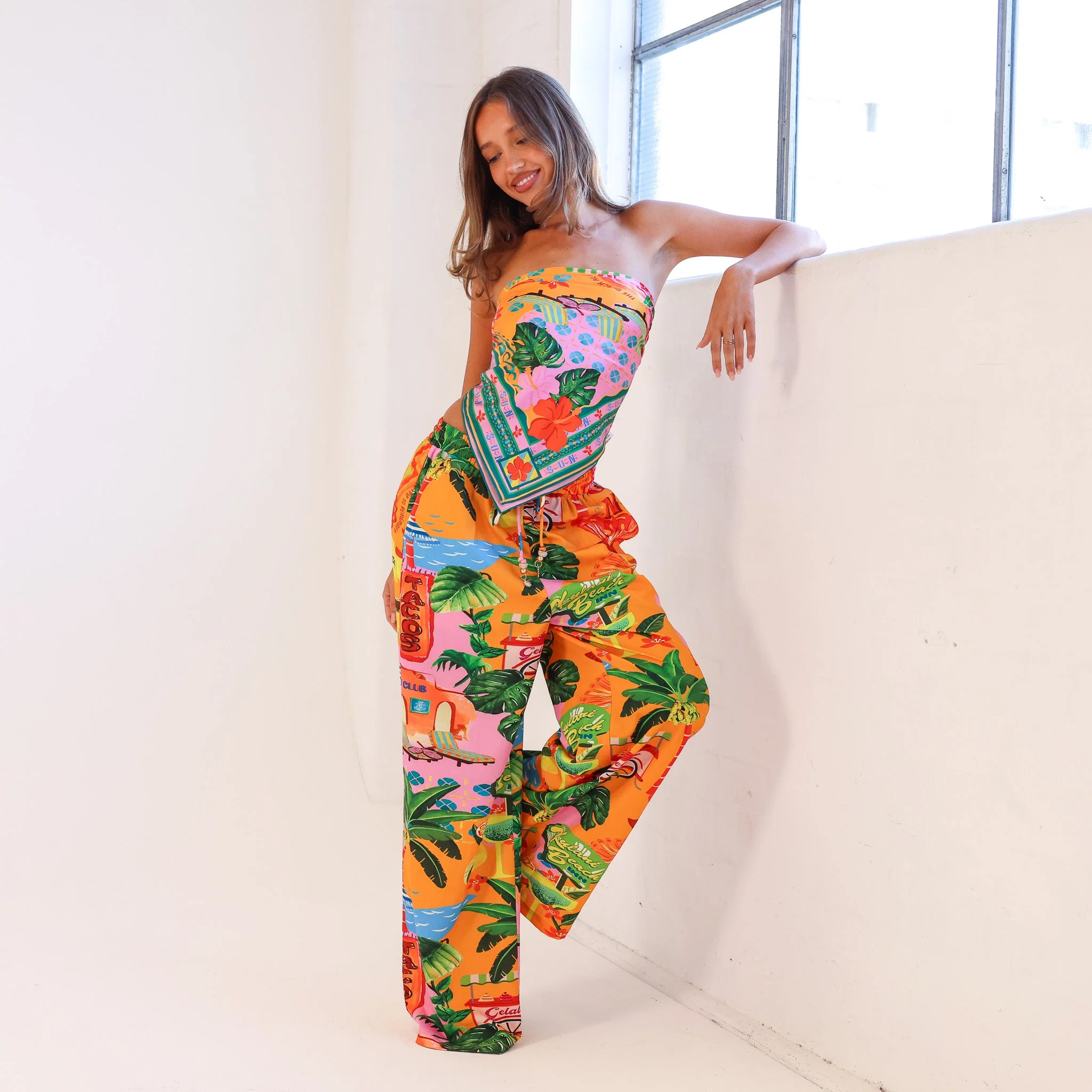 Drawstring Summer Pants - Sunlit Spritz - Image 4
