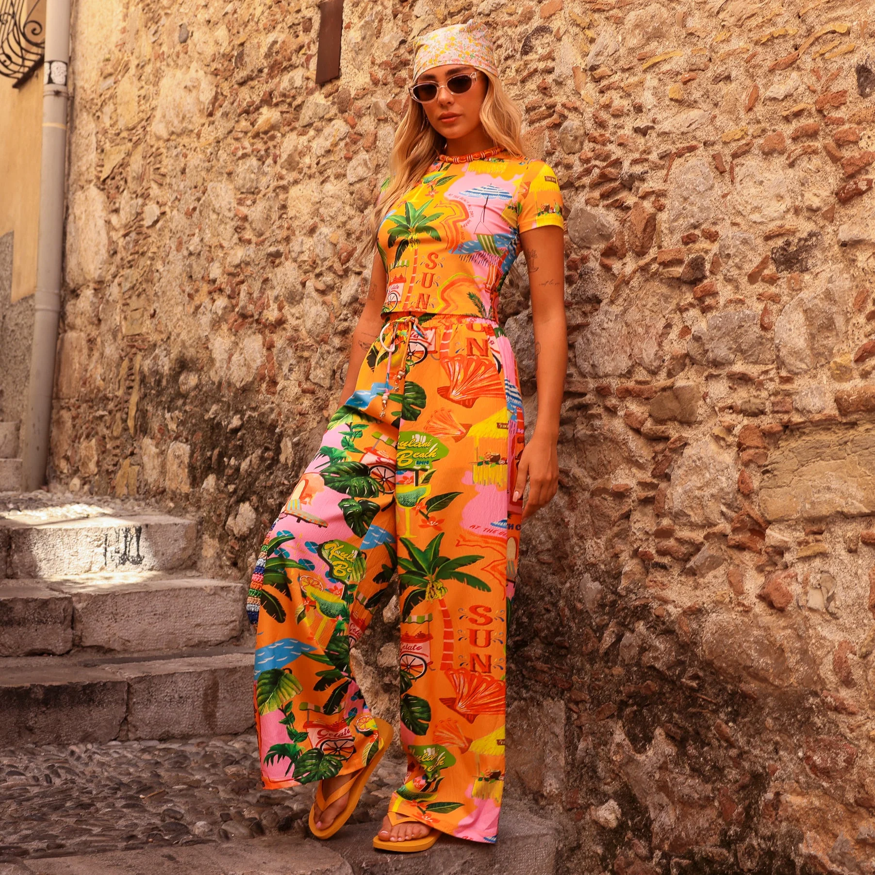 Drawstring Summer Pants - Sunlit Spritz - Image 8