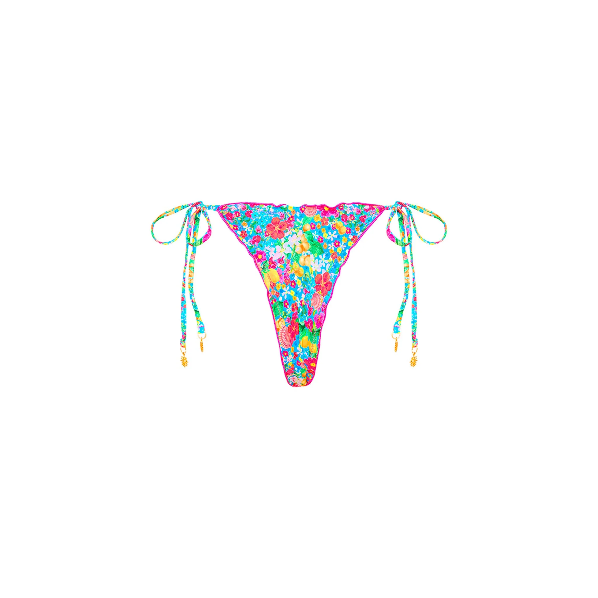 Lettuce Edge Thong Tie Bikini Bottom - Mermaid Garden - Image 12