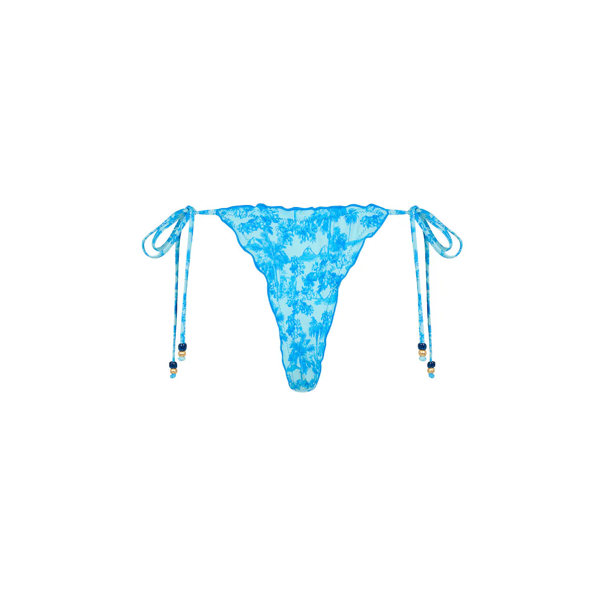 Lettuce Edge Thong Tie Bikini Bottom - Ocean Paradise - Image 10