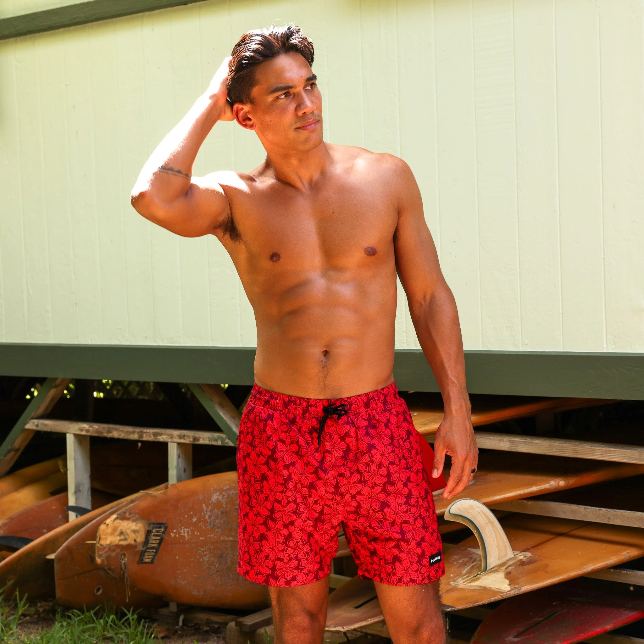 Men's Swim Trunks - Sassy Sangria - Image 4