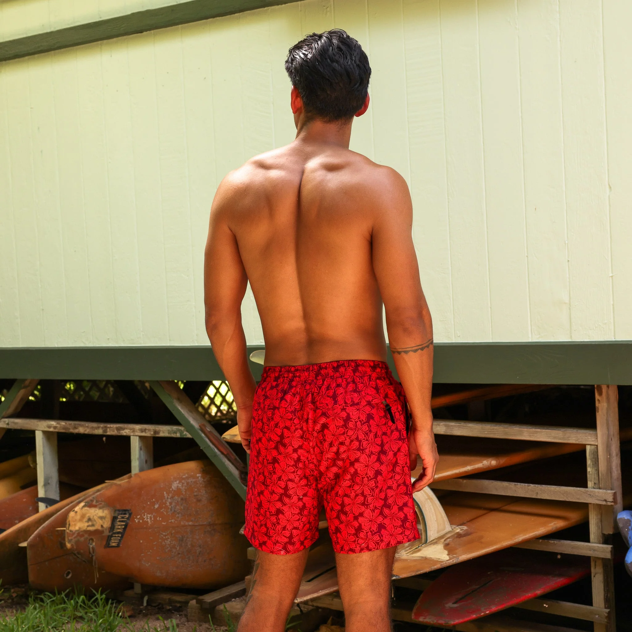 Men's Swim Trunks - Sassy Sangria - Image 7