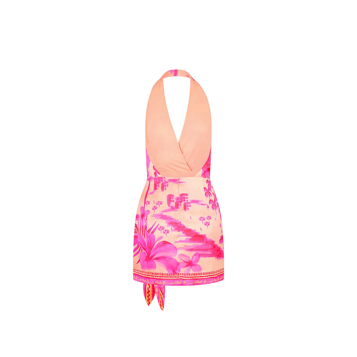Satin Halter Wrap Mini Dress - Sippin Pretty - Image 10