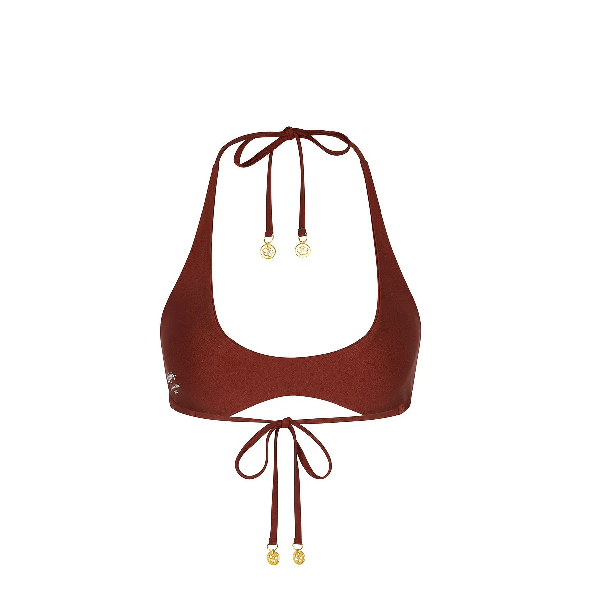Scoop Mini Halter Crop Bikini Top - Cinnamon Sugar - Image 8