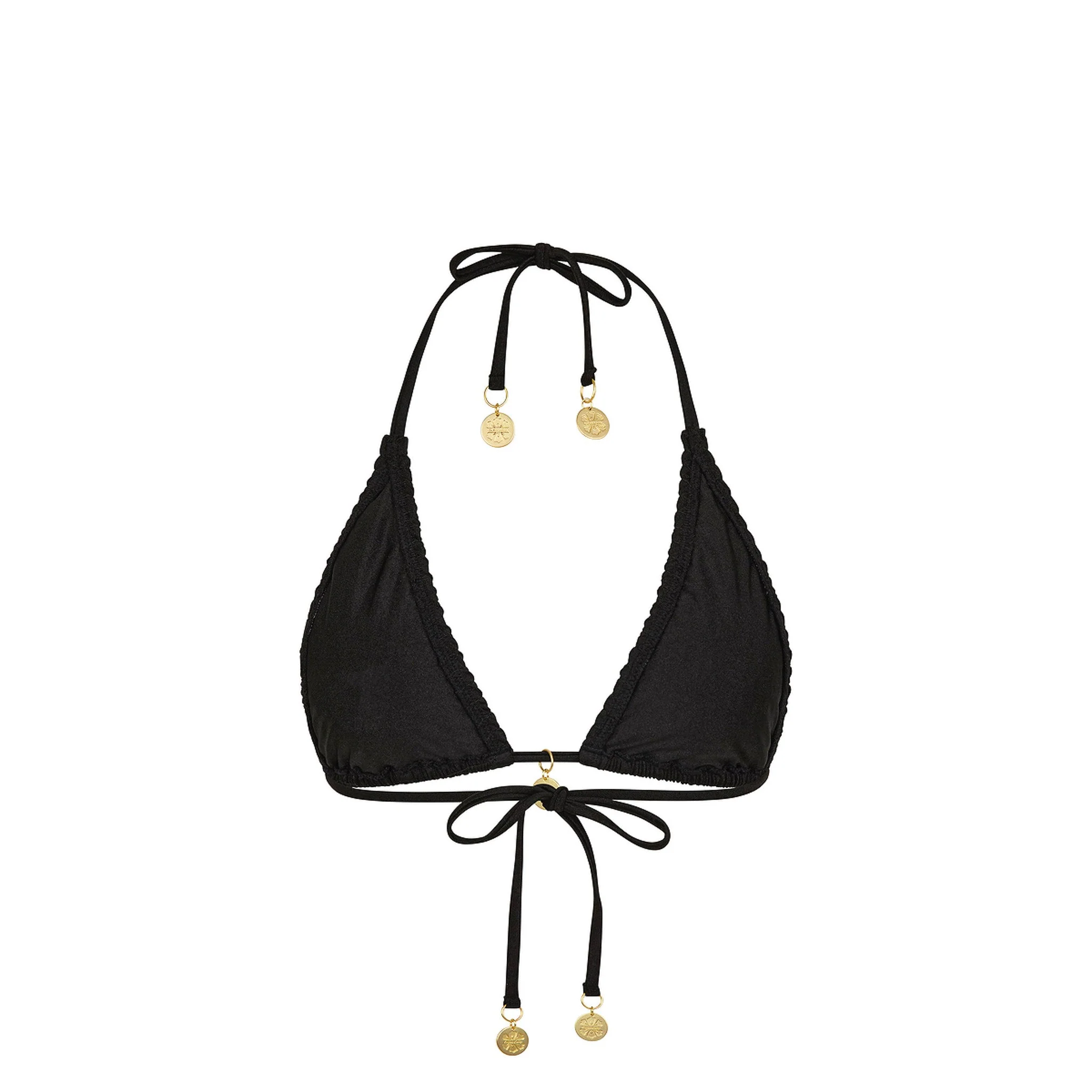 Shirred Triangle Bikini Top - Twilight Black - Image 10